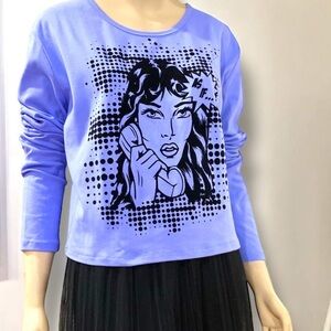 Blue Sassy Girl Graphic Tee Dolla Kill Delia 2X NWT